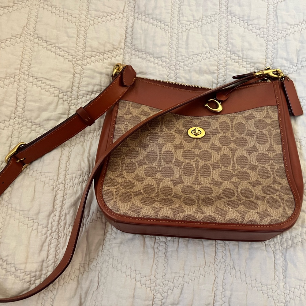 Coach Tan and Brown Crossbody Bag